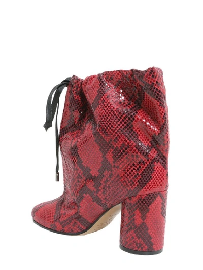 Shop Maison Margiela Women's Red Polyester Ankle Boots