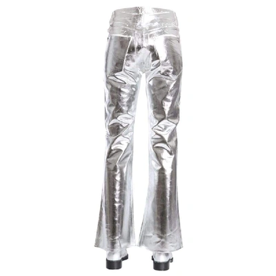 Shop Mm6 Maison Margiela Maison Margiela Women's Silver Cotton Pants