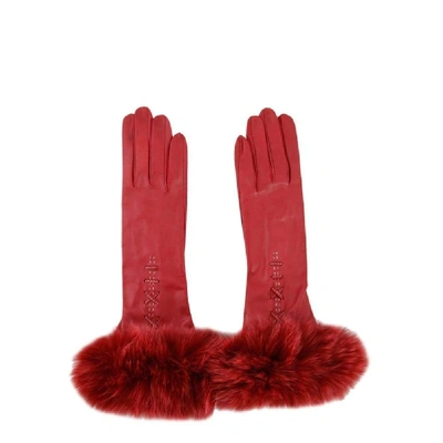 Shop Sermoneta Gloves Women's Red Leather Gloves
