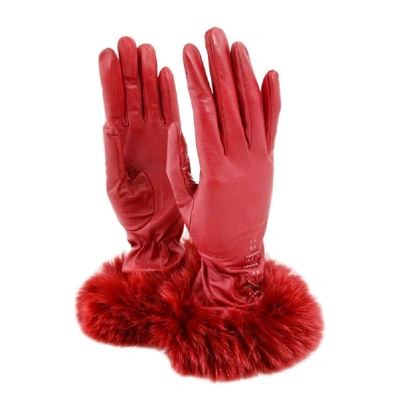 Shop Sermoneta Gloves Women's Red Leather Gloves