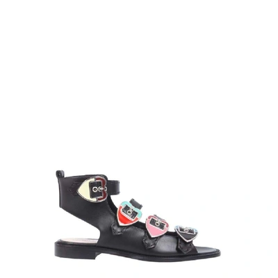 Shop Paula Cademartori Women's Black Leather Sandals