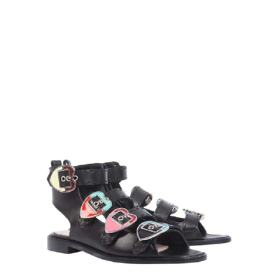 Shop Paula Cademartori Women's Black Leather Sandals