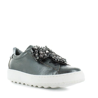 Shop Philippe Model Women's Grey Leather Sneakers