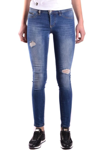 Shop Philipp Plein Women's Blue Denim Jeans