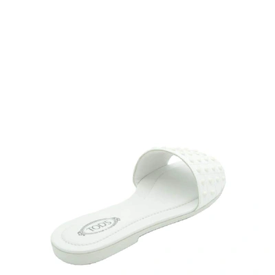 Shop Tod's Women's White Leather Sandals