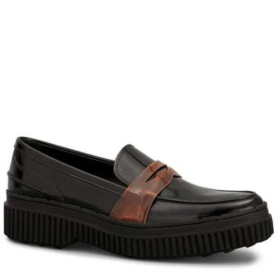 Shop Tod's Women's Black Leather Loafers