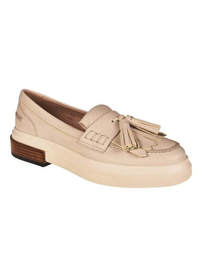 Shop Tod's Women's Beige Leather Loafers