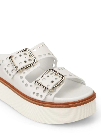 Shop Tod's Women's White Leather Sandals
