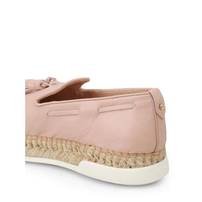 Shop Tod's Women's Pink Leather Slip On Sneakers