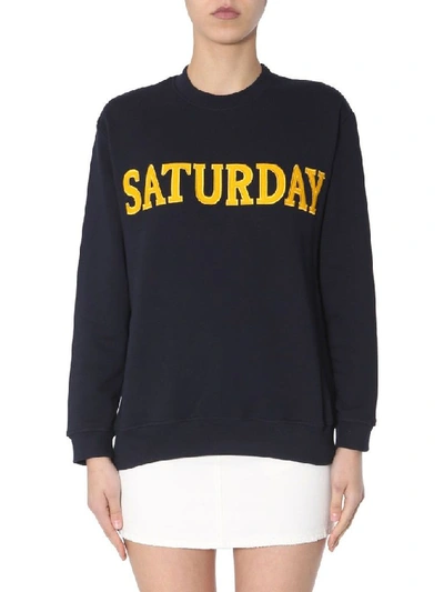 Shop Alberta Ferretti Women's Blue Cotton Sweatshirt