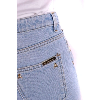Shop Philipp Plein Women's Light Blue Cotton Jeans