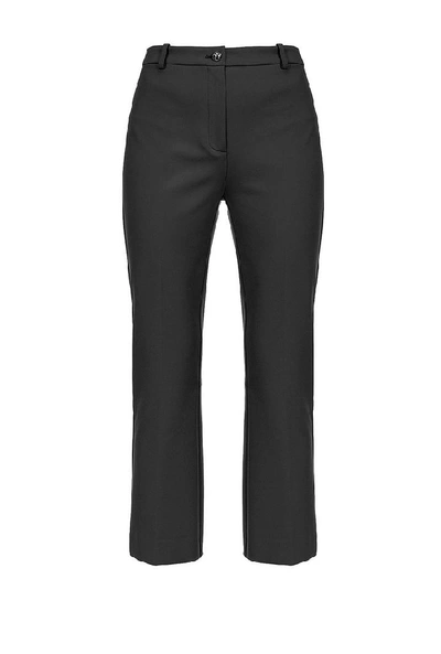 Shop Pinko Women's Black Satin Pants