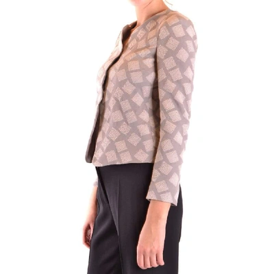 Shop Armani Collezioni Women's Grey Cotton Jacket