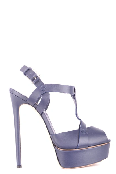 Shop Casadei Women's Blue Leather Sandals