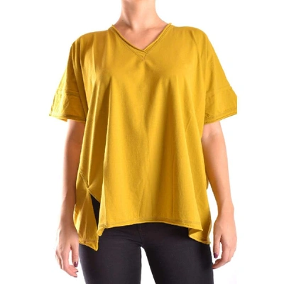 Shop Liviana Conti Women's Yellow Cotton T-shirt