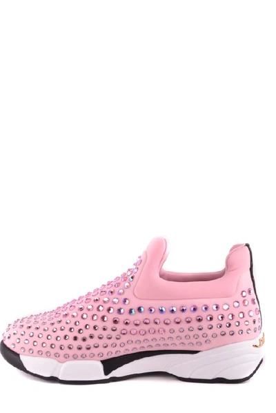 Shop Pinko Women's Pink Fabric Slip On Sneakers
