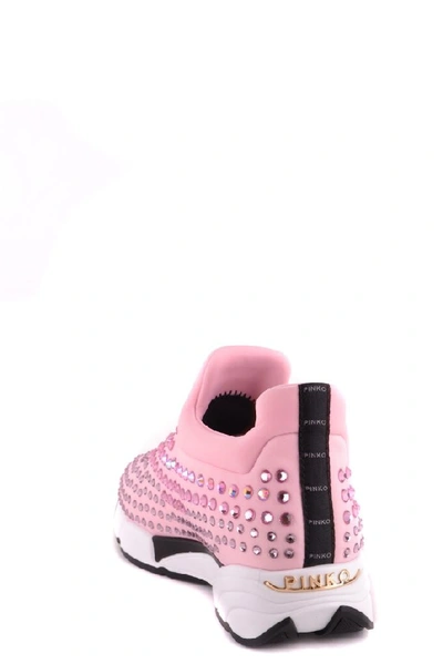 Shop Pinko Women's Pink Fabric Slip On Sneakers