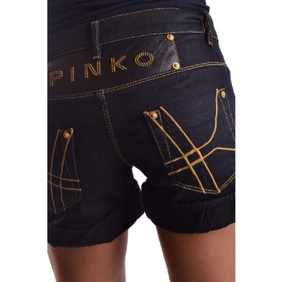 Shop Pinko Women's Blue Cotton Shorts