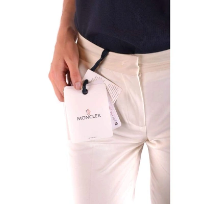 Shop Moncler Women's White Cotton Pants