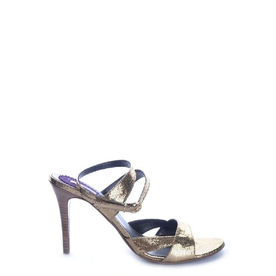 Shop Pinko Women's Gold Leather Sandals