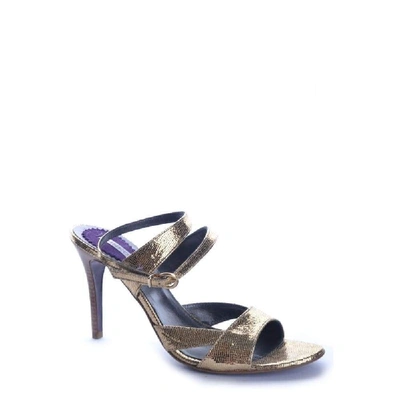 Shop Pinko Women's Gold Leather Sandals