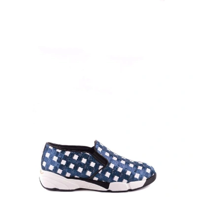 Shop Pinko Women's Blue Fabric Slip On Sneakers