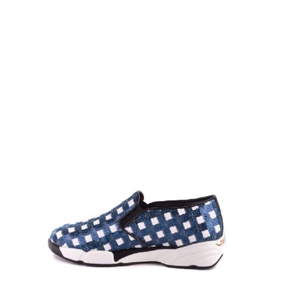 Shop Pinko Women's Blue Fabric Slip On Sneakers