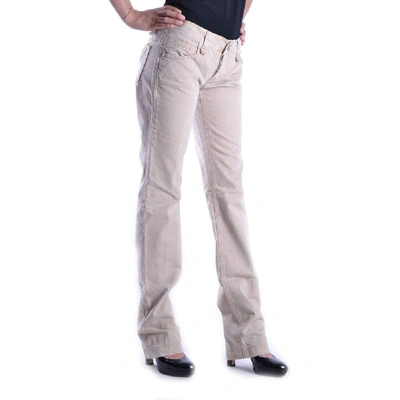 Shop Pinko Women's Beige Cotton Jeans