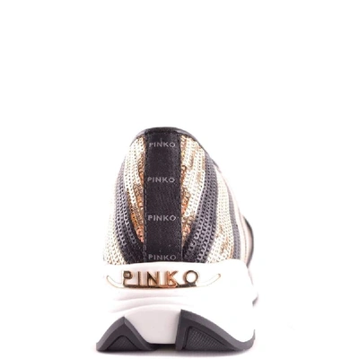 Shop Pinko Women's Gold Sequins Slip On Sneakers