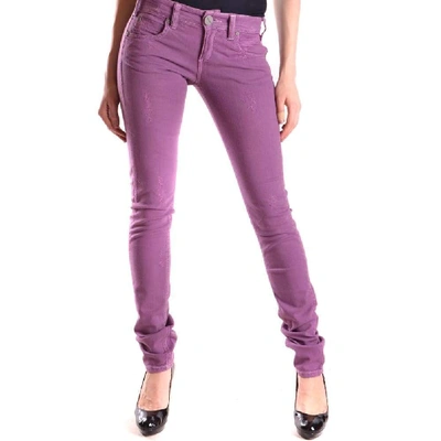 Shop Pinko Women's Purple Cotton Jeans