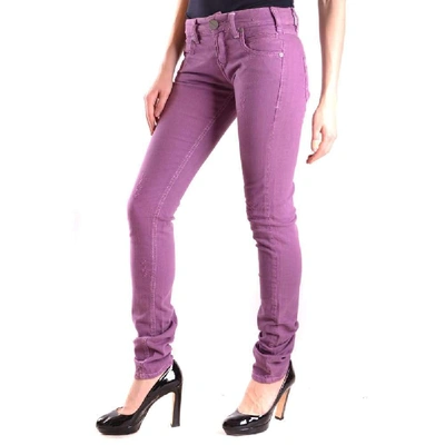 Shop Pinko Women's Purple Cotton Jeans