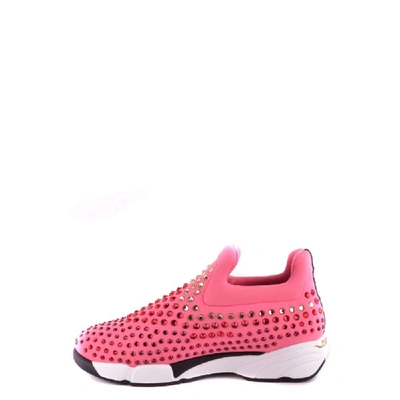 Shop Pinko Women's Pink Fabric Slip On Sneakers