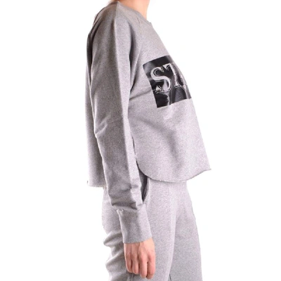 Shop Pinko Women's Grey Cotton Sweatshirt