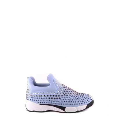 Shop Pinko Women's Light Blue Fabric Slip On Sneakers