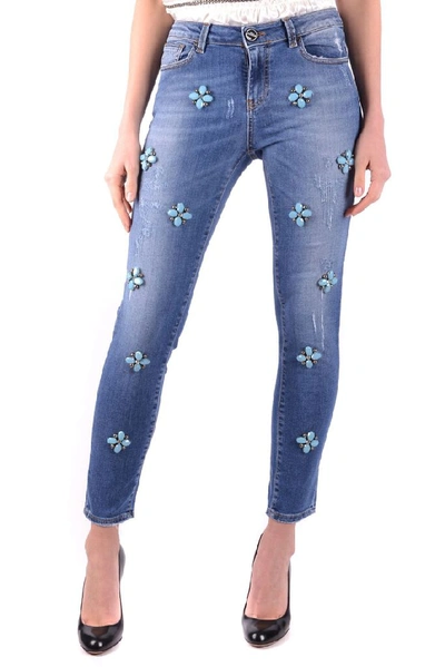 Shop Pinko Women's Blue Cotton Jeans