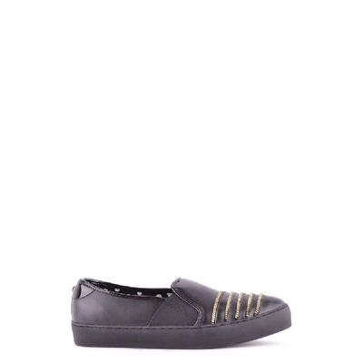 Shop Armani Jeans Women's Black Leather Loafers