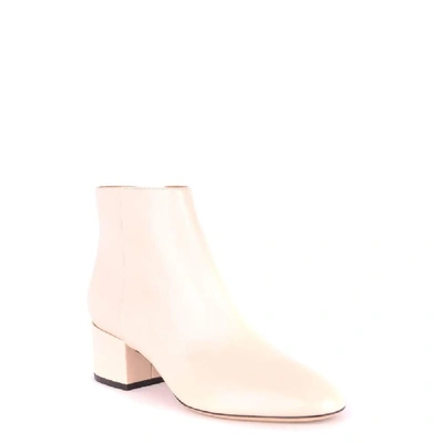 Shop Sergio Rossi Women's Beige Leather Ankle Boots