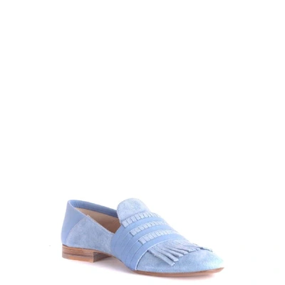 Shop Fratelli Rossetti Women's Light Blue Suede Loafers