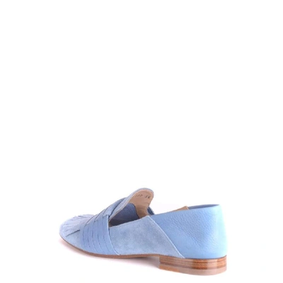 Shop Fratelli Rossetti Women's Light Blue Suede Loafers