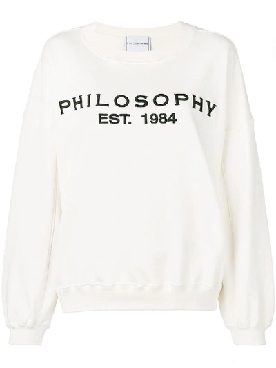 Shop Philosophy Women's Beige Cotton Sweatshirt