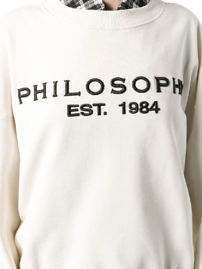 Shop Philosophy Women's Beige Cotton Sweatshirt