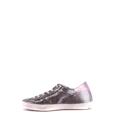 Shop Philippe Model Women's Silver Leather Sneakers