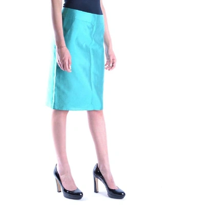 Shop Armani Collezioni Women's Light Blue Cotton Skirt