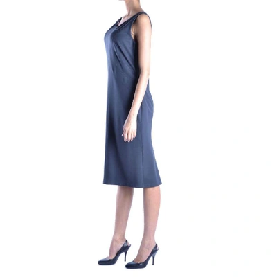 Shop Armani Collezioni Women's Blue Viscose Dress