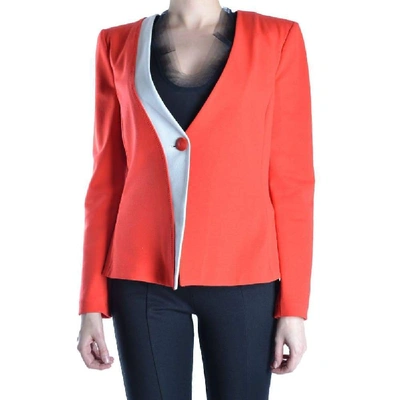 Shop Armani Collezioni Women's Red Viscose Blazer