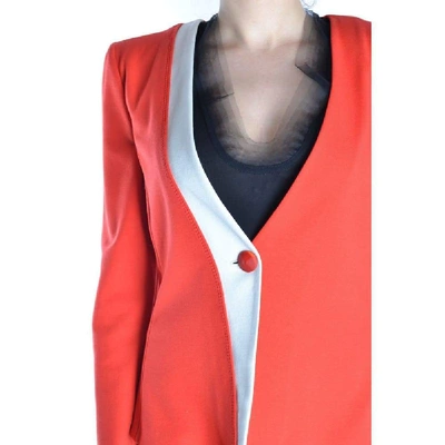 Shop Armani Collezioni Women's Red Viscose Blazer