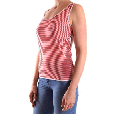 Shop Armani Jeans Women's Red Viscose Tank Top