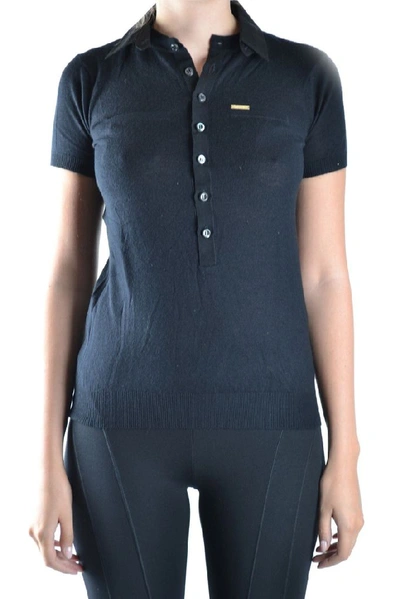 Shop Dsquared2 Women's Black Silk Polo Shirt