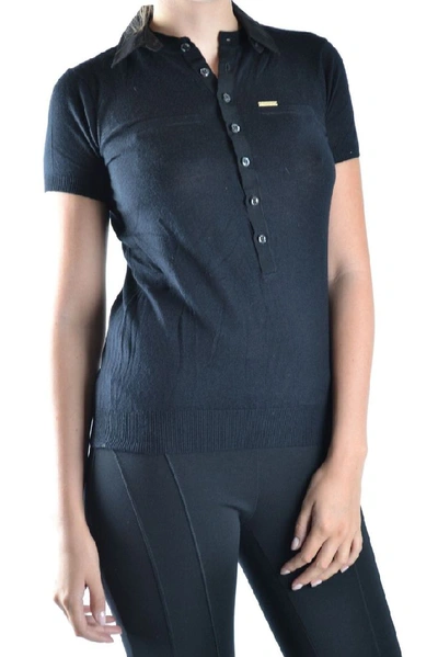 Shop Dsquared2 Women's Black Silk Polo Shirt