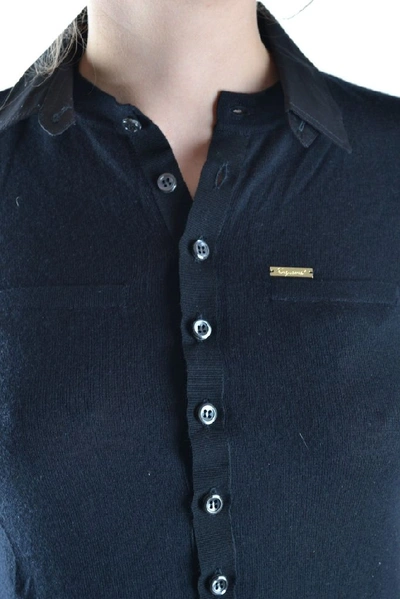 Shop Dsquared2 Women's Black Silk Polo Shirt
